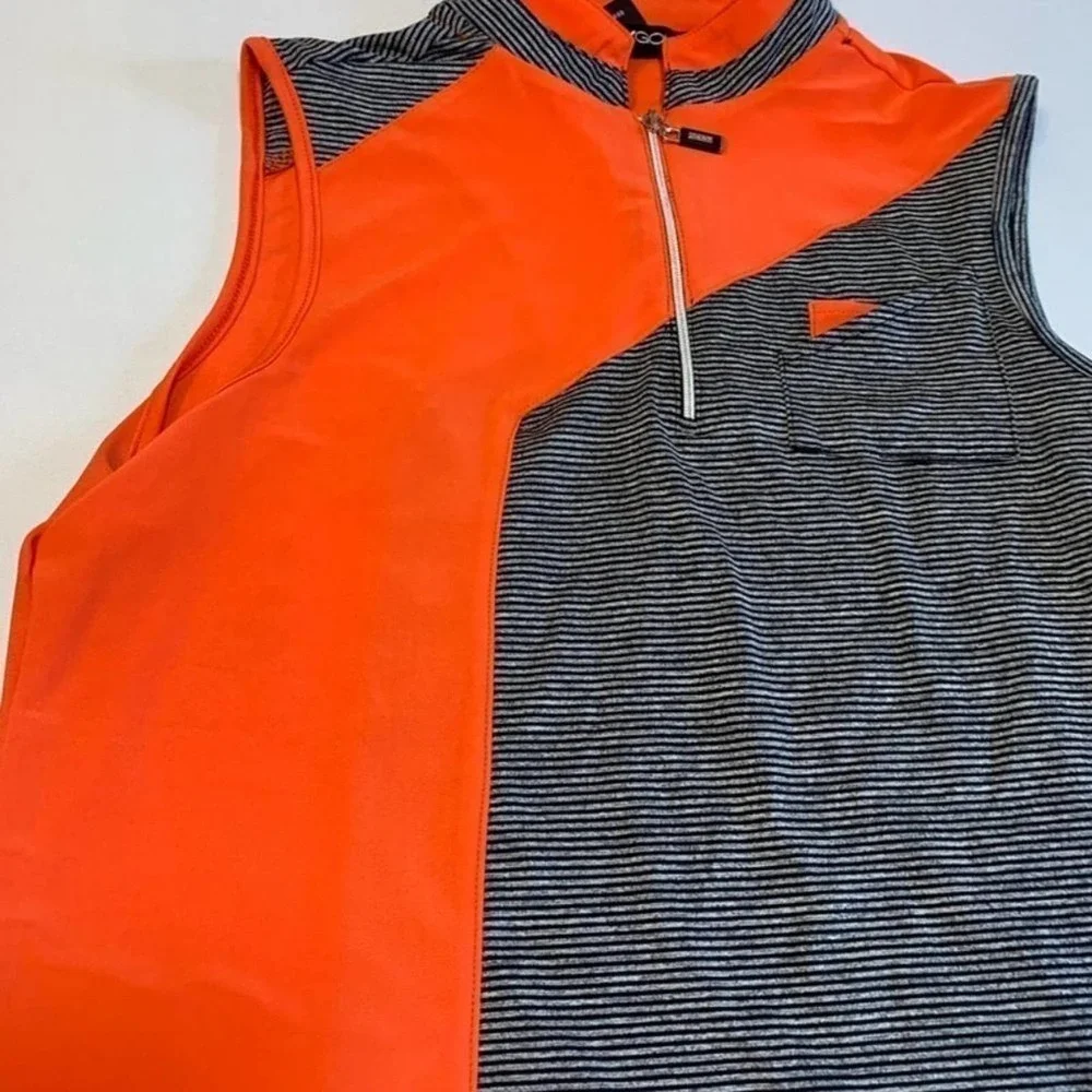 DKNY Golf sleeveless top Orange, Black and White XS